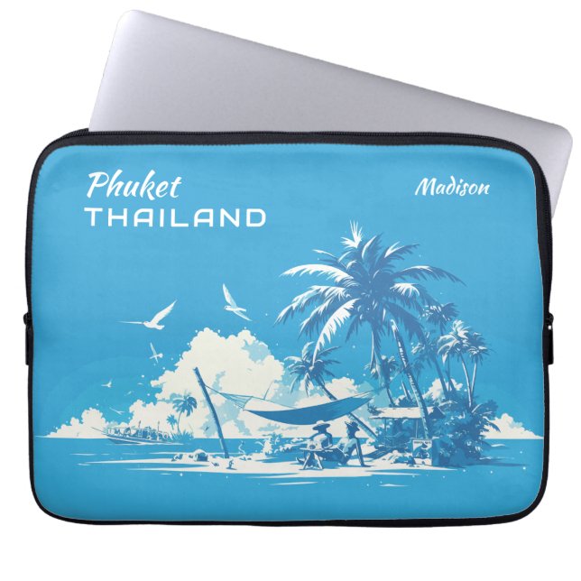 Capa Para Notebook Nome personalizado e texto Phuket Tailândia (Frente)