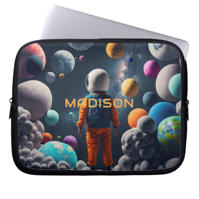 Capa Para Notebook Nome Personalizado Fantasy Space Kid (Frente)