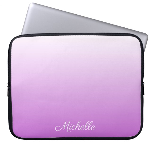 Capa Para Notebook Nome personalizado Lilac roxo ombre (Frente)