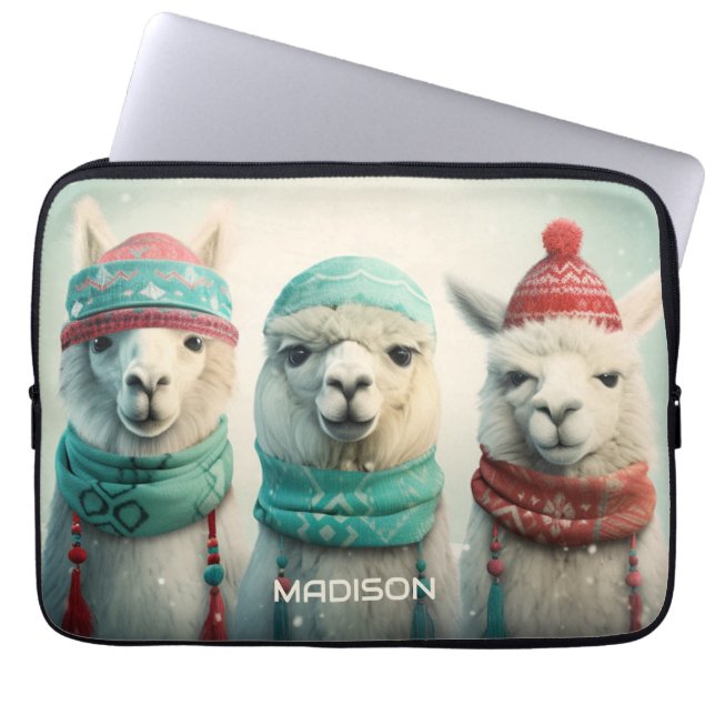 Capa Para Notebook Nome Personalizado Llamas de inverno (Frente)