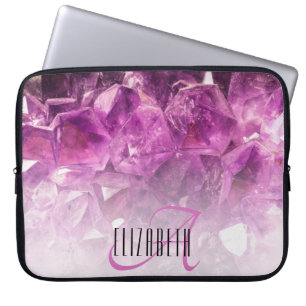 Capa Para Notebook Nome Personalizado Monograma de Cristais de Ombre