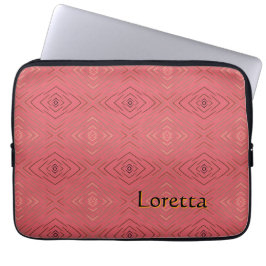 Capa Para Notebook Nome Personalizado Padrão Diamante Sutil Rosa 