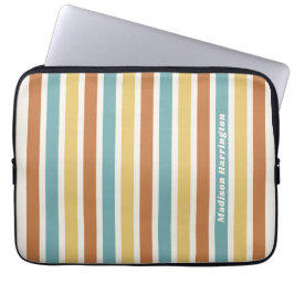 Capa Para Notebook Nome Personalizado Padrão Listras Retrô