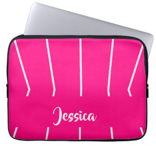Capa Para Notebook Nome personalizado rosa e branco