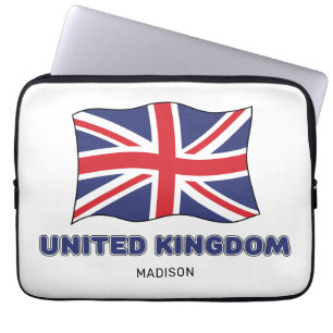 Capa Para Notebook Nome Personalizado Sinalizador Reino Unido