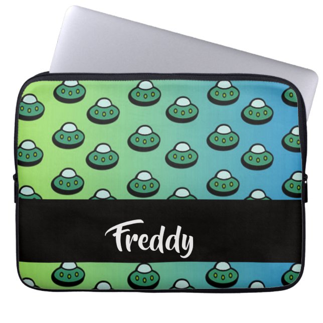 Capa Para Notebook Nome personalizado ufo em gradiente (Frente)