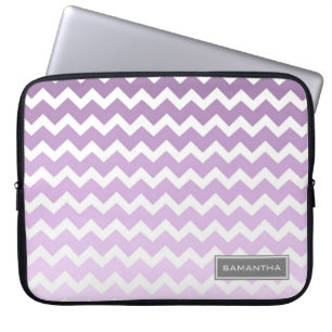 Capa Para Notebook Nome roxo do costume de Ombre Chevron do laptop