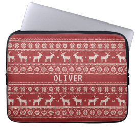 Capa Para Notebook Nordic Reindeer Christmas Personalized 
