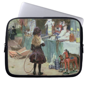 Capa Para Notebook Nos jardins de Champs-Elysees, c.1897 (gouache