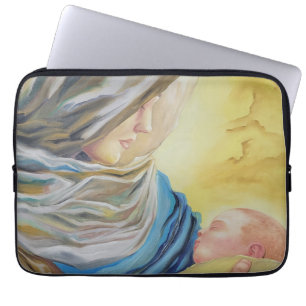 Capa Para Notebook Nossa Senhora do Silêncio segurando Jesus bebê