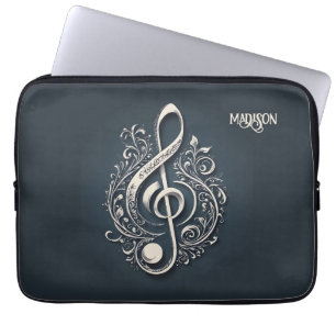 Capa Para Notebook Nota de Limpeza Musical de Nome Personalizado