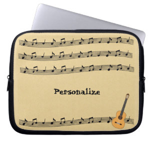 Capa Para Notebook Notas de Música e Laptop Personalizar Violão