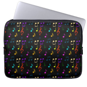 Capa Para Notebook Notas Musicais Coloridas Músico Arte de Nota Music