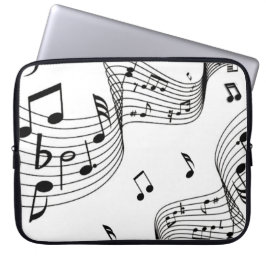 Capa Para Notebook Notas Musicais em Branco