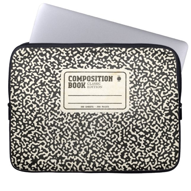 Capa Para Notebook Notebook de composição preta (Frente)