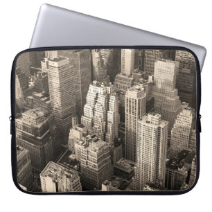 Capa Para Notebook Nova Iorque Manhattan - skyline aerial preto