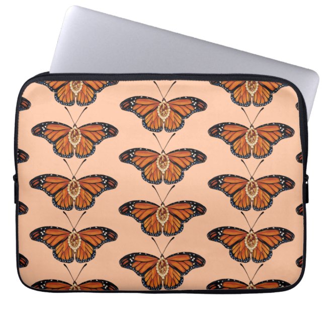 Capa Para Notebook Novembro Citrine Monarch Butterfly Design (Frente)