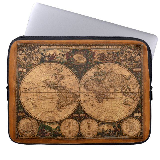 Capa Para Notebook Novo Totuis — Antigo Mapa do Mundo (Frente)