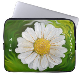Capa Para Notebook Novos começos - Poder das flores margaridas