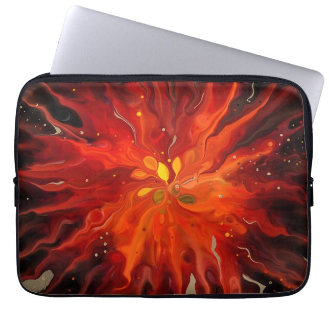 Capa Para Notebook Núcleo Carmesim – Explosão de Energia Abstrata Fla (Frente)