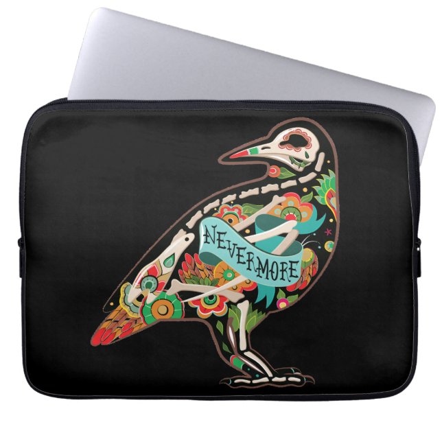 Capa Para Notebook Nunca Mais Açúcar Caveira Raven (Frente)