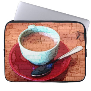 Capa Para Notebook Nuvem de Palavras de Espresso para Copo e Spoon