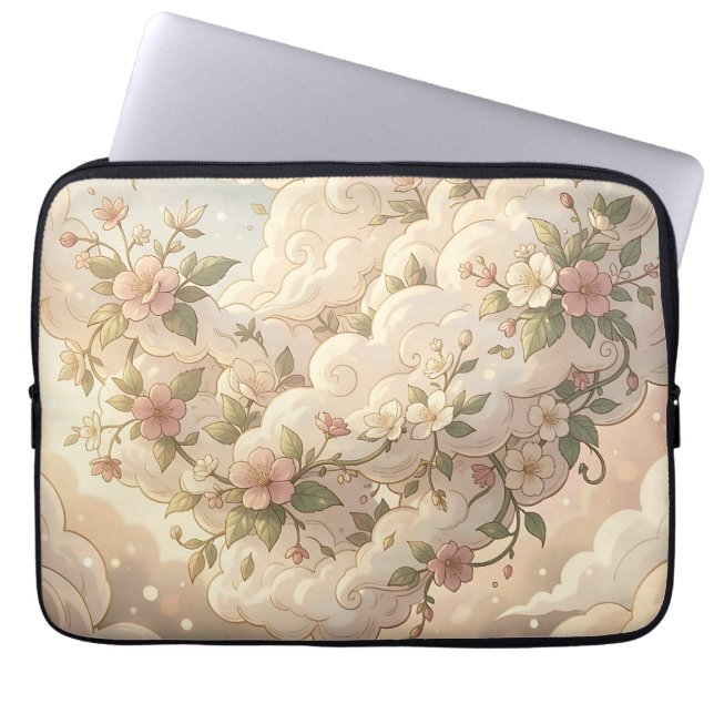 Capa Para Notebook Nuvens Florais Sonhadoras Flor de Cerejeira  (Frente)