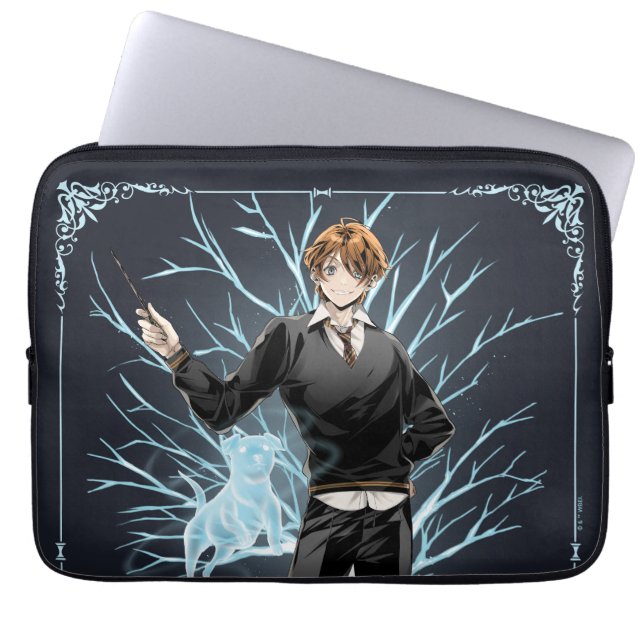 Capa Para Notebook O anime Ron Weasley Jack Russell Terrier Patronus (Frente)