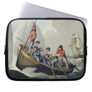 Capa Para Notebook O barco de um navio que ataca uma baleia, gravada
