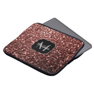 Capa Para Notebook O brilho vermelho Glam bonito de Brown sparkles