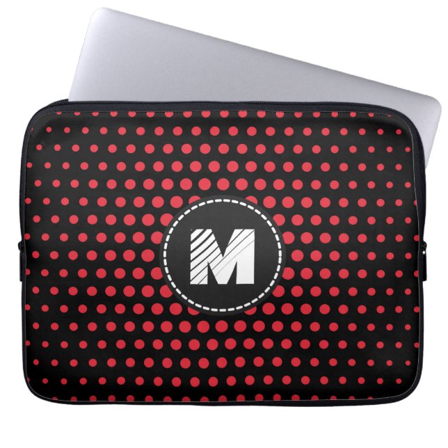 Capa Para Notebook O carmesim de alizarina Techno do monograma (Frente)