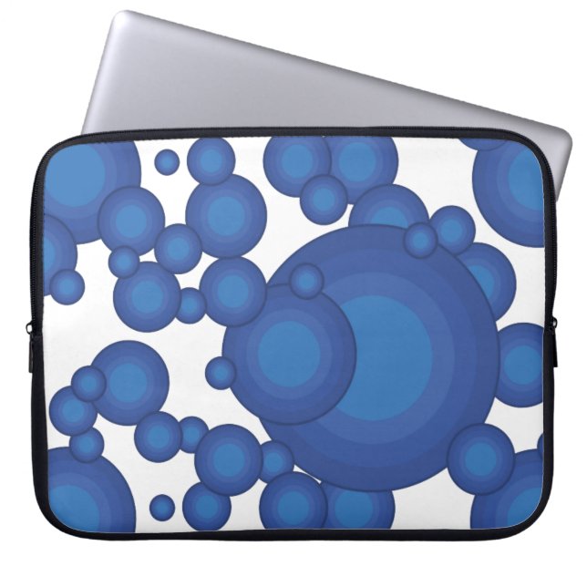 Capa Para Notebook O círculo de estilo do ano Blue 70's (Frente)