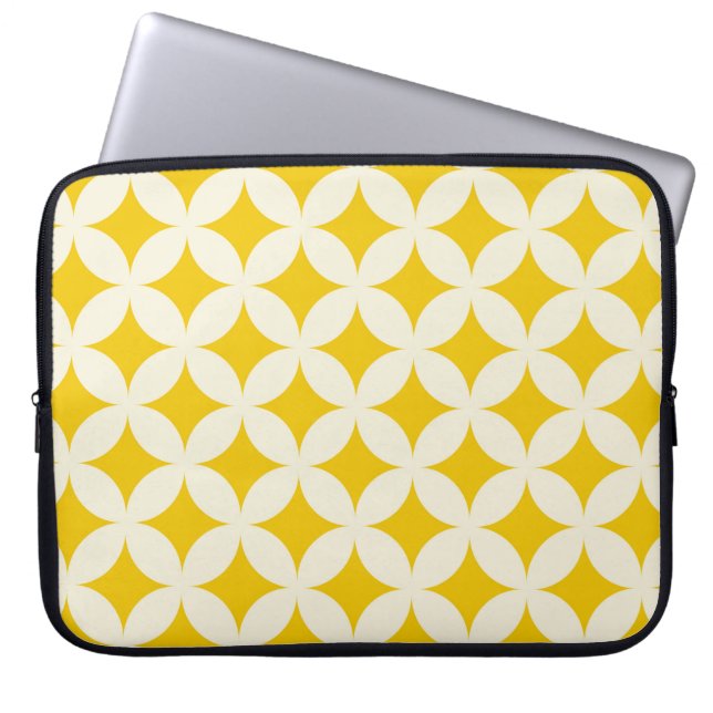 Capa Para Notebook O círculo geométrico forma o branco do padrão sem  (Frente)