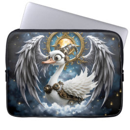 Capa Para Notebook O Cisne Curioso de Relógio.