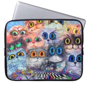 Capa Para Notebook O conjunto do retrato sabstrato dos gatos, acry