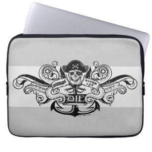 Capa Para Notebook O Crachá Pirata "Nunca Diga Morrer"