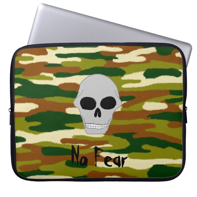 Capa Para Notebook O crânio dos marrons e dos verdes da camuflagem (Frente)