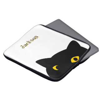 Capa Para Notebook O gato negro te observando com olhos Ouros persona