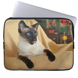 Capa Para Notebook O gato Siamese do ponto cómico do selo que lambe 