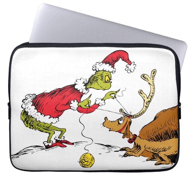 Capa Para Notebook O Grinch Prepara o Max, a Rena (Frente)