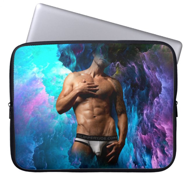 Capa Para Notebook O homem artístico de SlipperyJoe, de roupa íntima, (Frente)