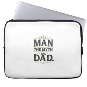 Capa Para Notebook O Homem O Mito O Pai Camiseta Tipografia Vintage_