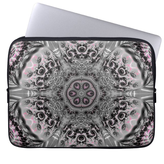 Capa Para Notebook O Jardim Fractal Prateado (Frente)