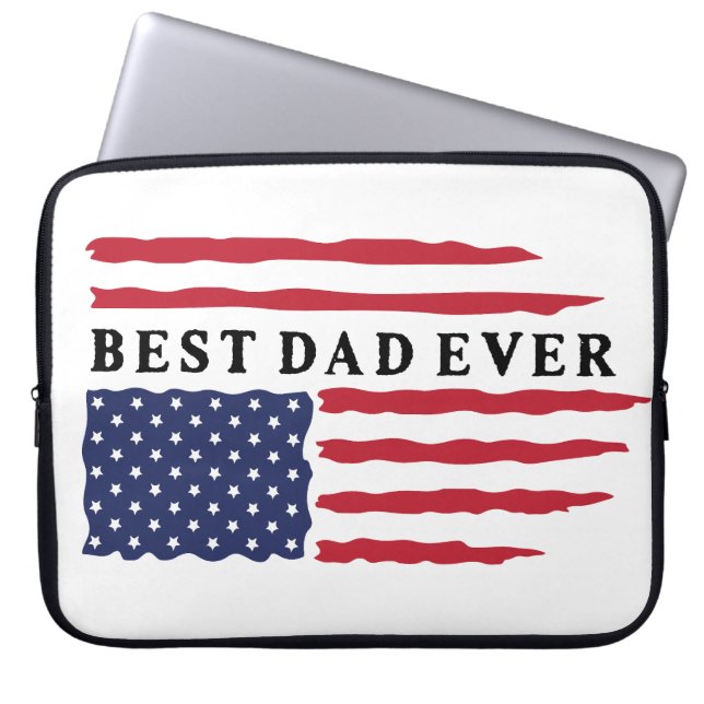 Capa Para Notebook O melhor Pai de Bandeira Americana (Frente)