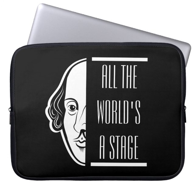 Capa Para Notebook O mundo inteiro, um Palco Shakespeare, cita Thespi (Frente)