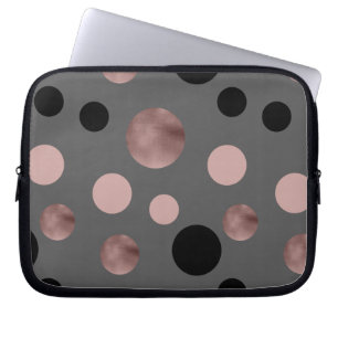 Capa Para Notebook o ouro cor-de-rosa do falso elegante cora círculo