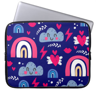Capa Para Notebook O padrão perfeito das crianças, arco-íris, nuvens,