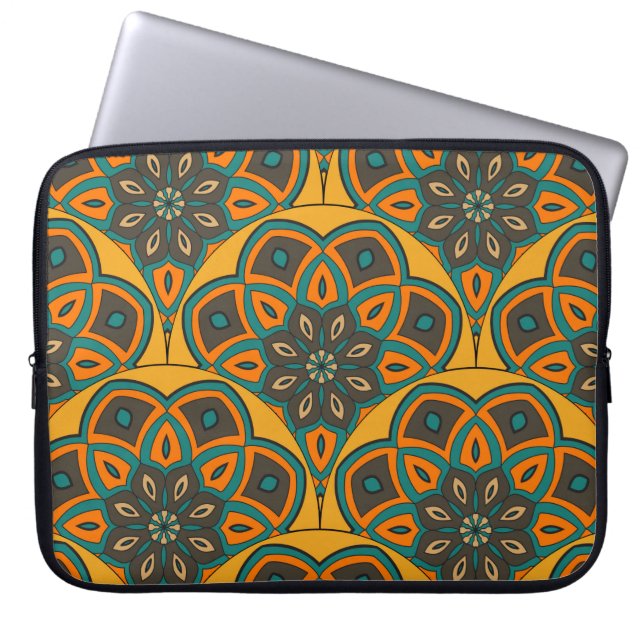 Capa Para Notebook O peixe abstrato mandala balança um padrão perfeit (Frente)