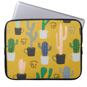 Capa Para Notebook O plano de fundo do Cactus sem falhas. Manuscrito