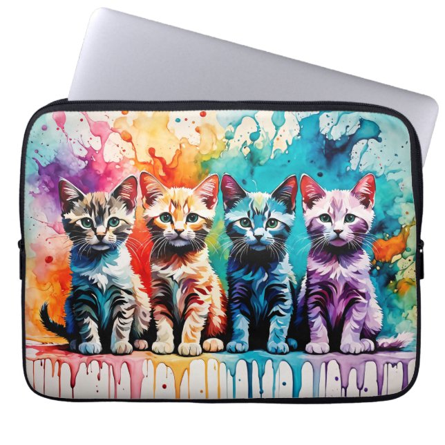 Capa Para Notebook O Quarteto Colorido: Patas e Tinta! (Frente)